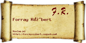 Forray Róbert névjegykártya