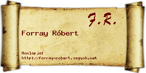 Forray Róbert névjegykártya